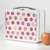 Künstlerisch rosa Sprinkle Donuts Wasserfarbmuster Metall Brotdose (Beispiel)