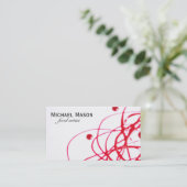 künstlerisch | Rot Visitenkarte (Stehend Vorderseite)