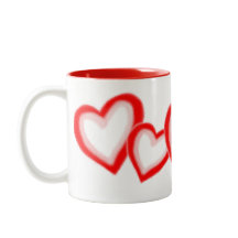 Künstlerisch rotes rosa Herzmuster auf Weiß