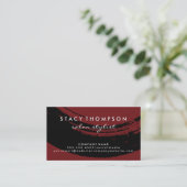 Künstlerisch schwarz gebürstet auf Deep Red Visitenkarte (Stehend Vorderseite)