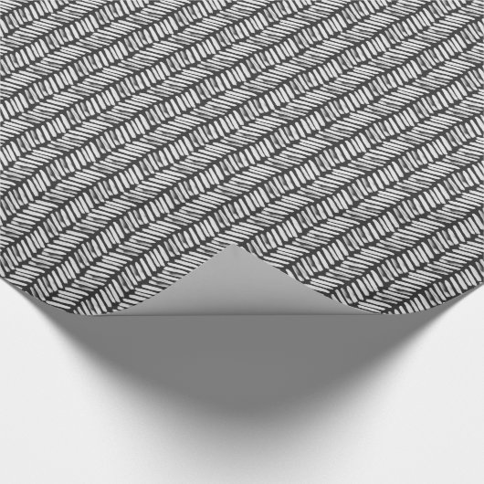 Künstlerisch Schwarz-Weiß Abstrakt Zigzag Kunstvol Geschenkpapier (Ecke)