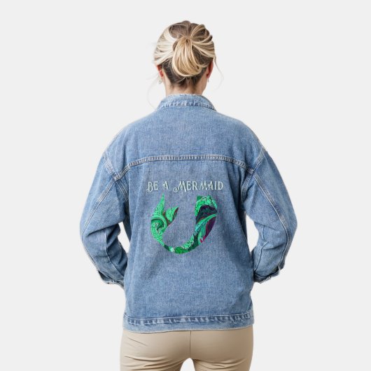 Künstlerisch Sei ein Meerjungfrau Fisch Schwanz Jeansjacke (Modell)