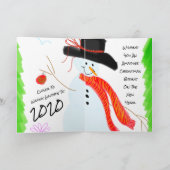 Künstlerisch Snowman Designed Feiertagskarte (Innenseite)