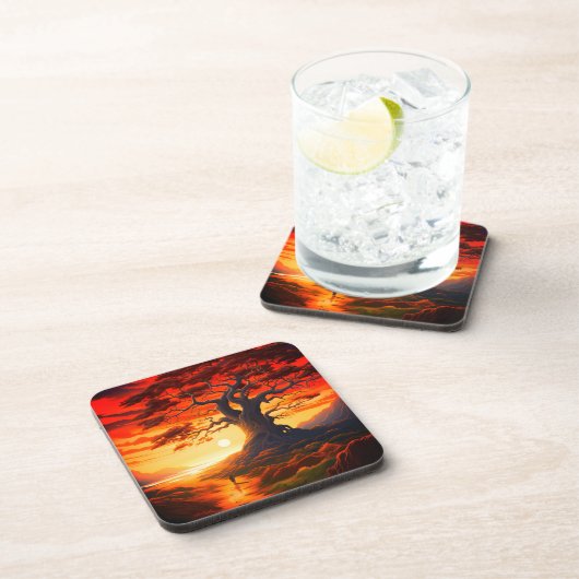 Künstlerisch Sunset Getränkeuntersetzer (Rechte Seite)