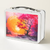 Künstlerisch Sunset Metall Brotdose (Rückseite)