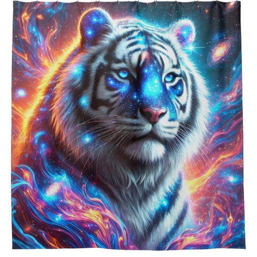 Künstlerisch Tiger Duschvorhang (Vorderseite)