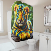 Künstlerisch Tiger Duschvorhang (Beispiel)