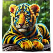 Künstlerisch Tiger Duschvorhang (Vorderseite)
