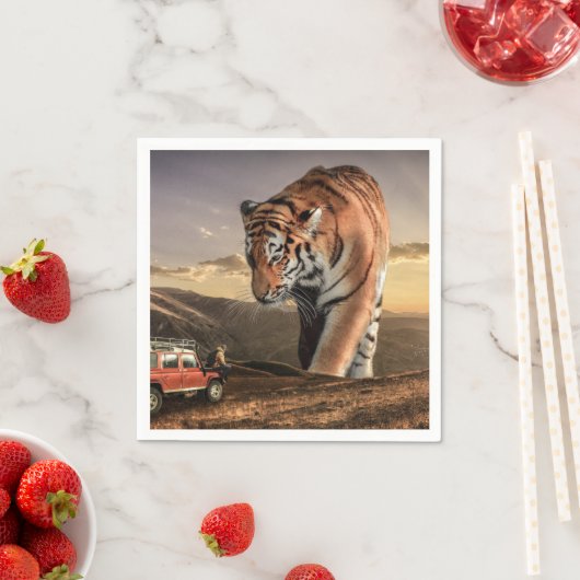 Künstlerisch Tiger Serviette (Beispiel)