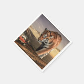 Künstlerisch Tiger Serviette (Ecke)