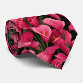 Künstlerisch Trauzeuge Calla-Lilien-Blume Krawatte (Gerollt)