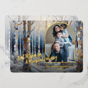 Künstlerisch Trendig Klassisch Winter Wonderland A Folien Feiertagskarte
