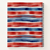 Künstlerisch Trendy Red Blue White Watercolor Stre Notizblock (Rückseite)