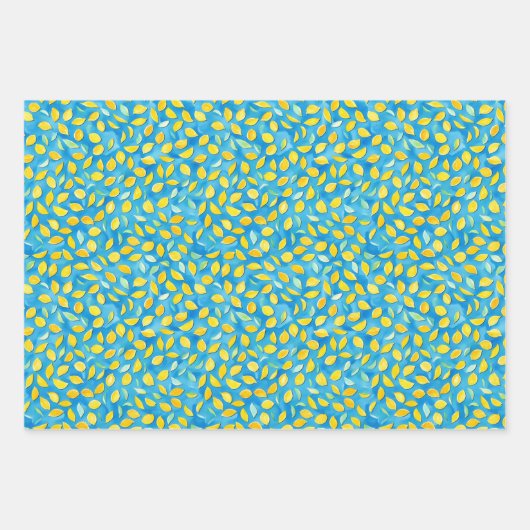 Künstlerisch Türkis Zitrusfrüchte Wasserfarben Mus Geschenkpapier Set (Vorderseite 2)