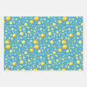 Künstlerisch Türkis Zitrusfrüchte Wasserfarben Mus Geschenkpapier Set (Vorderseite)