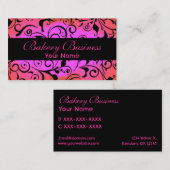 Künstlerisch verblassen rosa Damastbäckereikarten Visitenkarte (Vorne/Hinten)