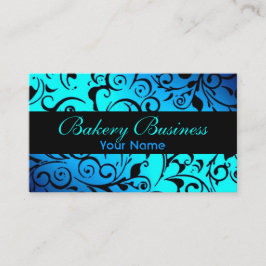 Künstlerisch verblasste blaue Damast-Bäckerei-Kart Visitenkarte
