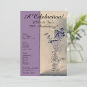 Künstlerisch-violette Blumen - Einladung (Stehend Vorderseite)