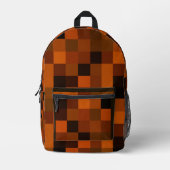 Künstlerisch weich warme farbenfrohe Retro Kariert Bedruckter Rucksack (Vorderseite)