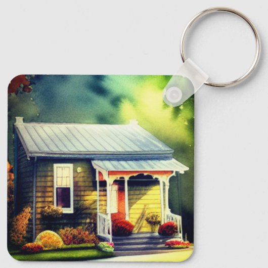 Künstlerisch Zuhause Schlüsselanhänger (Rückseite)