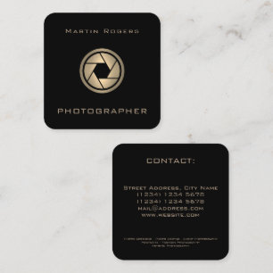 Künstlerische Abdeckung des FotoKameraobjektivs Quadratische Visitenkarte