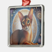 Künstlerische Abessinienkatze, moderne abessinisch Ornament Aus Metall (Links)