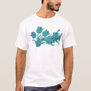Künstlerische ABSTRACTE BLUMEN Statement-Design T-Shirt