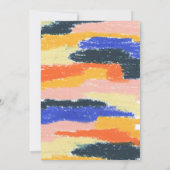 Künstlerische Abstrakte blumengeschmückte farbenfr Einladung (Rückseite)