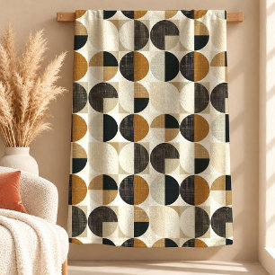 Künstlerische abstrakte braune und schwarze Formen Fleecedecke