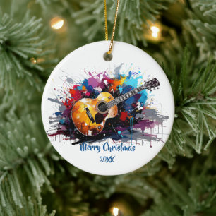 Künstlerische abstrakte Gitarrenmusikliebhaber-Kun Keramik Ornament