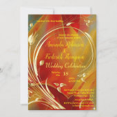 Künstlerische abstrakte Gold Blume Magenta 2023 Fa Einladung (Vorderseite)