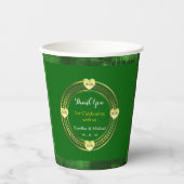 Künstlerische Abstrakte Hochzeitsfeier mit Green E Pappbecher (Vorderseite)