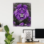 *~* Künstlerische Abstrakte kühne Celestial LION A Poster (Heimbüro)