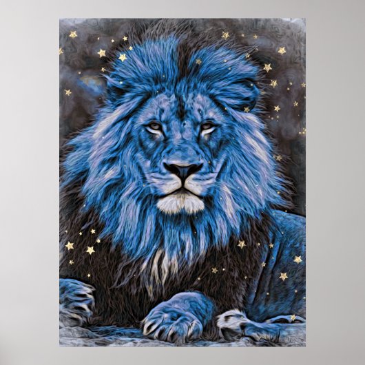 *~* Künstlerische Abstrakte kühne Celestial LION A Poster (Vorne)