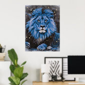 *~* Künstlerische Abstrakte kühne Celestial LION A Poster (Heimbüro)