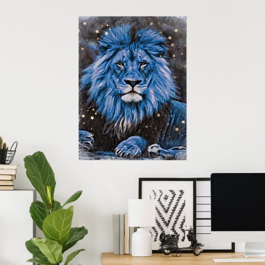 *~* Künstlerische Abstrakte kühne Celestial LION A Poster (Heimbüro)
