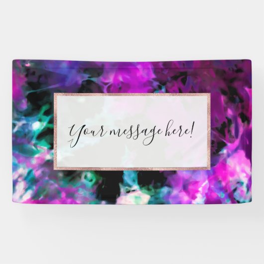 Künstlerische Abstrakte Moderne Schwarze Lila Gefä Banner (Horizontal)