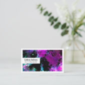 Künstlerische Abstrakte Moderne Schwarze Lila Gefä Visitenkarte (Stehend Vorderseite)