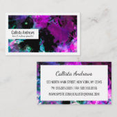 Künstlerische Abstrakte Moderne Schwarze Lila Gefä Visitenkarte (Vorne/Hinten)