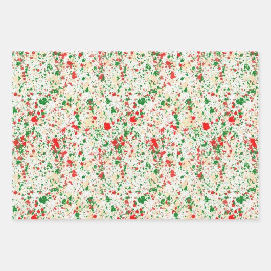 Künstlerische Abstrakte Paint Spritzer Weihnachtsf Geschenkpapier Set (Vorderseite)