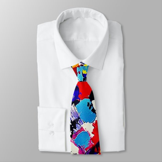 Künstlerische Abstrakte Print Tendy Neck Tie Krawatte (Gebunden)