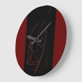 KÜNSTLERISCHE ABSTRAKTE ROTE UND SCHWARZE RUNDE GROßE WANDUHR (Winkel)