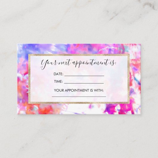 Künstlerische Abstrakte Sommerrosa Lila Orangefarb Terminkarte (Vorderseite)