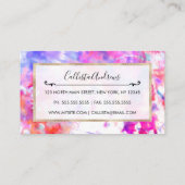 Künstlerische Abstrakte Sommerrosa Lila Orangefarb Visitenkarte (Rückseite)