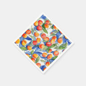 Künstlerische Aprikosen Obst Wasserfarben Muster Serviette (Ecke)