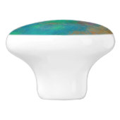 Künstlerische aquamarin-rosa-grüne Imitate Keramikknauf (Seitenansicht)