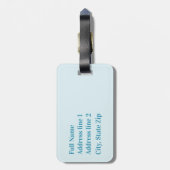 Künstlerische Aquamarine, blaue, Lila Wasserfarben Gepäckanhänger (Rückseite vertikal)