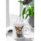 Künstlerische Aquarell-Alpakas Kaffeetasse