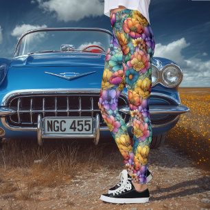 Künstlerische Aquarell-Blumen Leggings