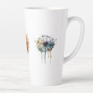 Künstlerische Aquarell-Löwenzahn-Serie Farbig Milchtasse